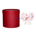 ruban noué violet clair rose pâle blanc crème argent classique boîte ronde occasion fête