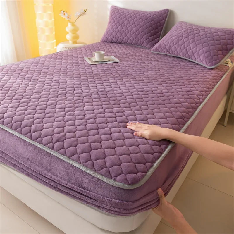 housse matelas épaisse polaire antiacariens matelassée orange foncé texture pointillés moderne douce 30cm haute