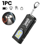 lampe torche rechargeable led usb étanche noire annneau métallique éclairage 100 200 metres moderne