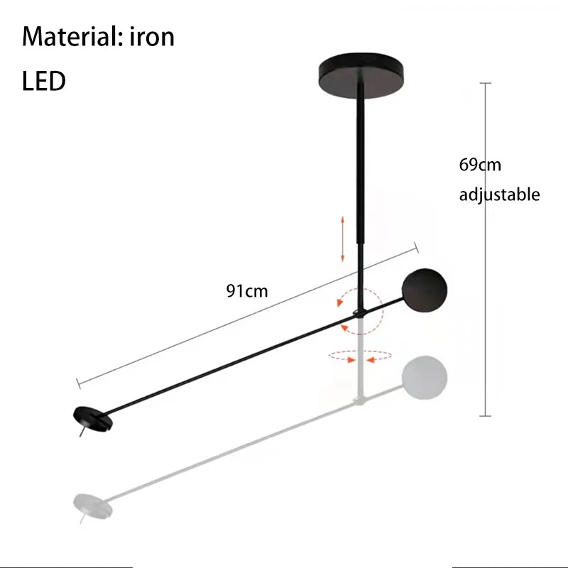 lampe suspension moderne minimaliste fixation mur noir éclairage quotidien chambre cuisine salle manger