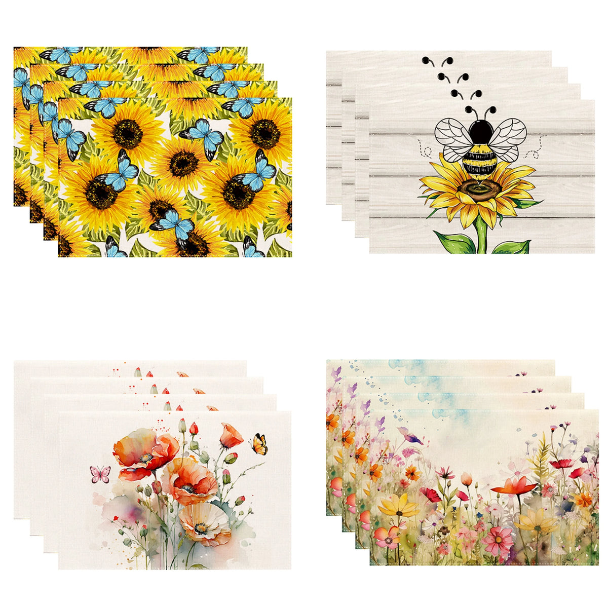 tapis table floral multicolore motifs fleurs papillons moderne naturel respectueux environnement lin