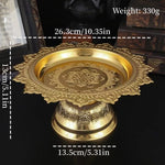 présentoir gâteaux or floral relief lotus traditionnel décoration table métal handcrafted chambre dining