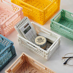 caisse rangement pliante perforée moderne bleu rose jaune verte gris noir clips respectueux environnement