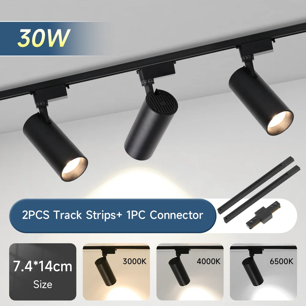 kit spots led rail noir moderne projecteur éclairage intérieur salon cuisine salon moderne