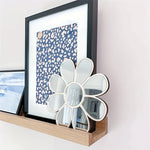 miroir blanc doré fleurs stylisées moderne adhésif chambre fille décoration murale nordique