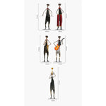 décorations métalliques jazz vintage figurines musiciens instruments saxophone guitare trompette rouge
