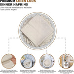 Serviettes de table en lin de haute qualité, résistantes et réutilisables, avec un motif décoratif discret, idéales pour une grande variété de styles de table et faciles à entretenir.