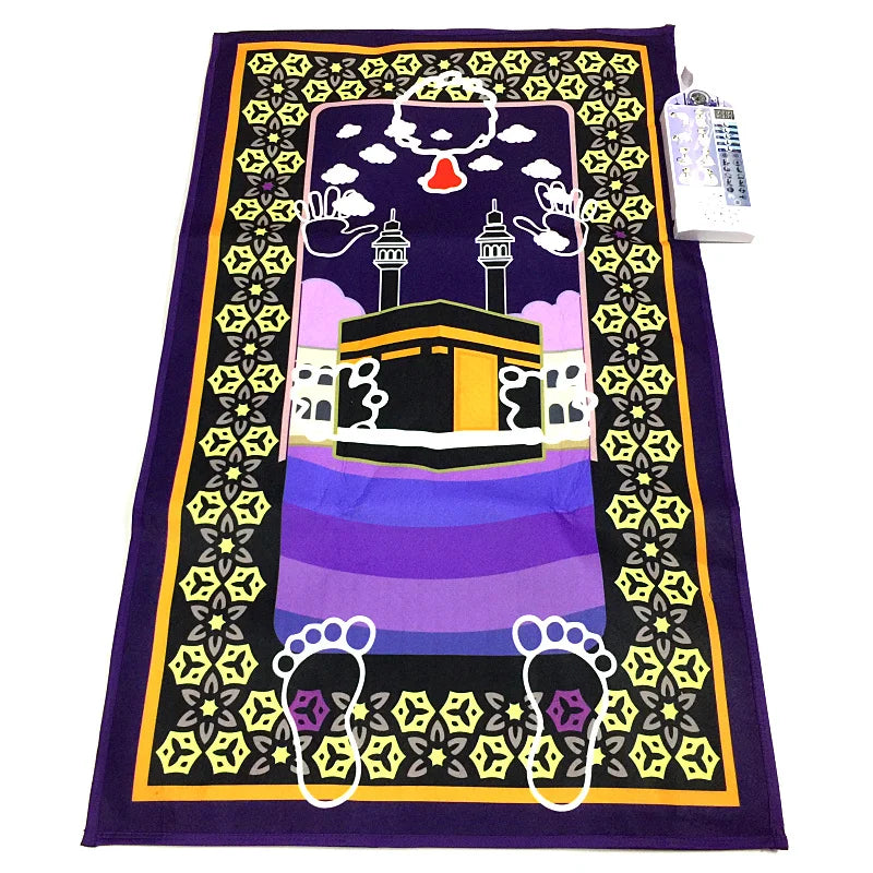 tapis interactif enfant islamique illustrations motifs arabes symboles religieux coloré bleu orange vert blanc