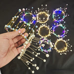 couronne cheveux doré filaments lumineux occasion fête anniversaire mariage noël élégante festive