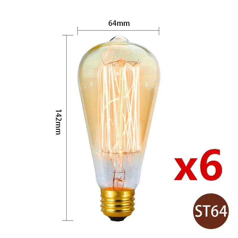 ampoule edison filamente spiral dorée vintage 360° lumens e27 transparente