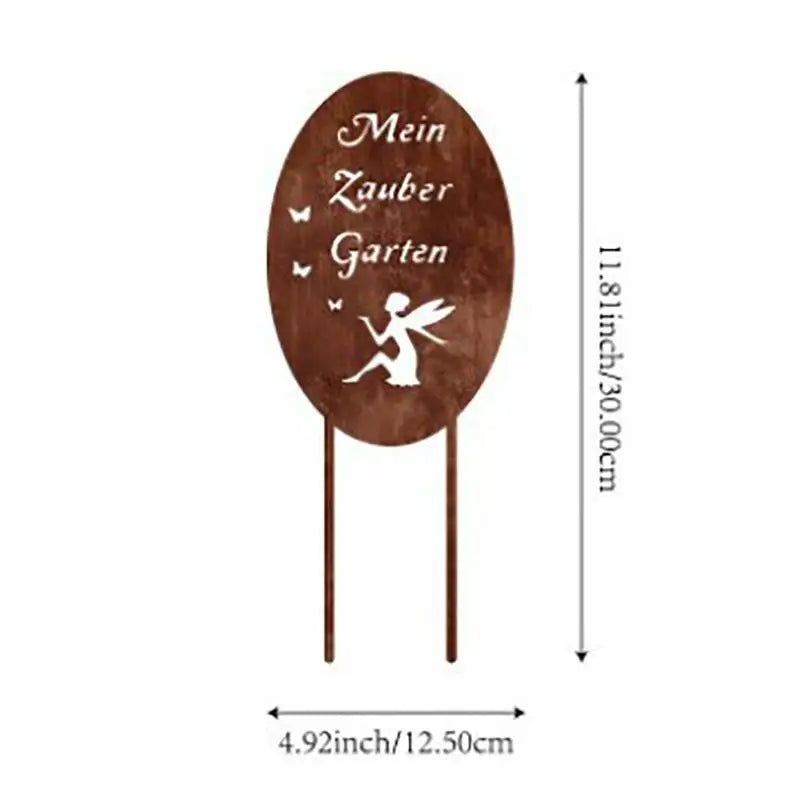 plaque métallique décorative moderne motif papillon fleur cactus marron rustique