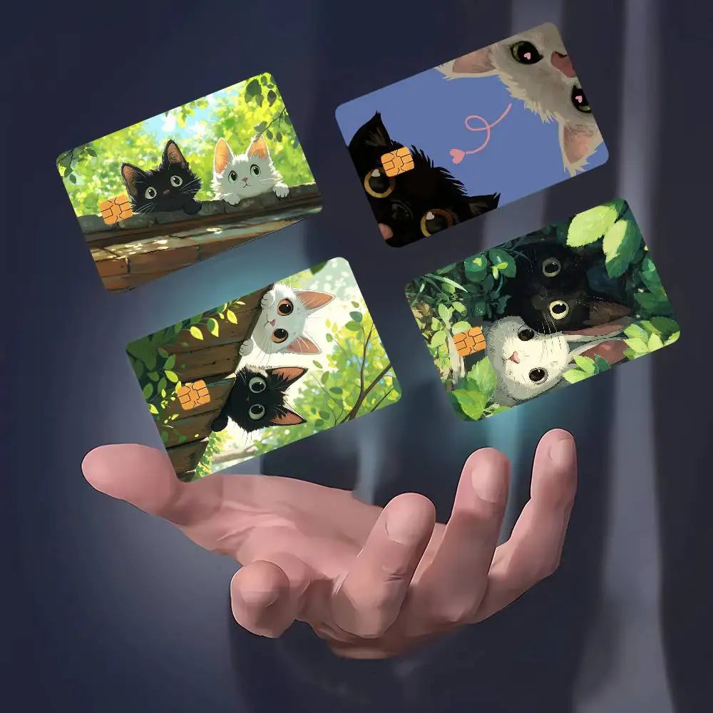 cartes postales illustration chats animée adhésives waterproof résistante épreuves dimension