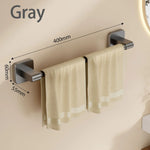 porte serviettes mural moderne adhésif noir gris blanc serviettes tissu beige bordure dorée salle
