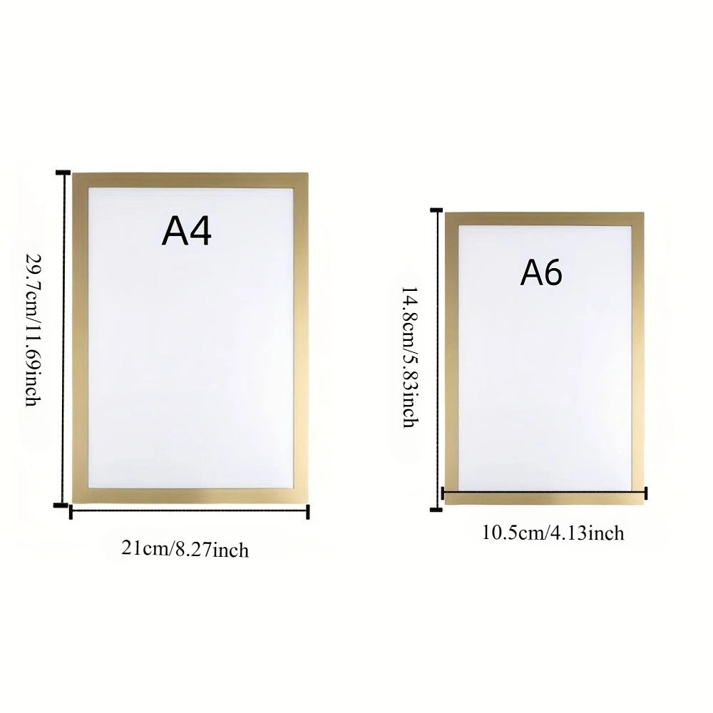 cadres photo aimants noir mat modernes photos notes a4 a6 golden