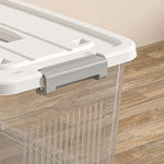 boîtes rangement transparentes plastique moderne poignées gris clair empilables organisation maison jardin