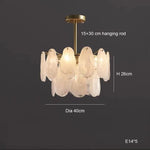 lampe suspendue transparente dorée organique moderne élégante ondulée translucide ampoules led intégrées cuisine salon