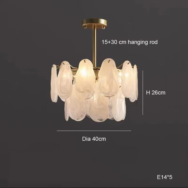 lampe suspendue transparente dorée organique moderne élégante ondulée translucide ampoules led intégrées cuisine salon