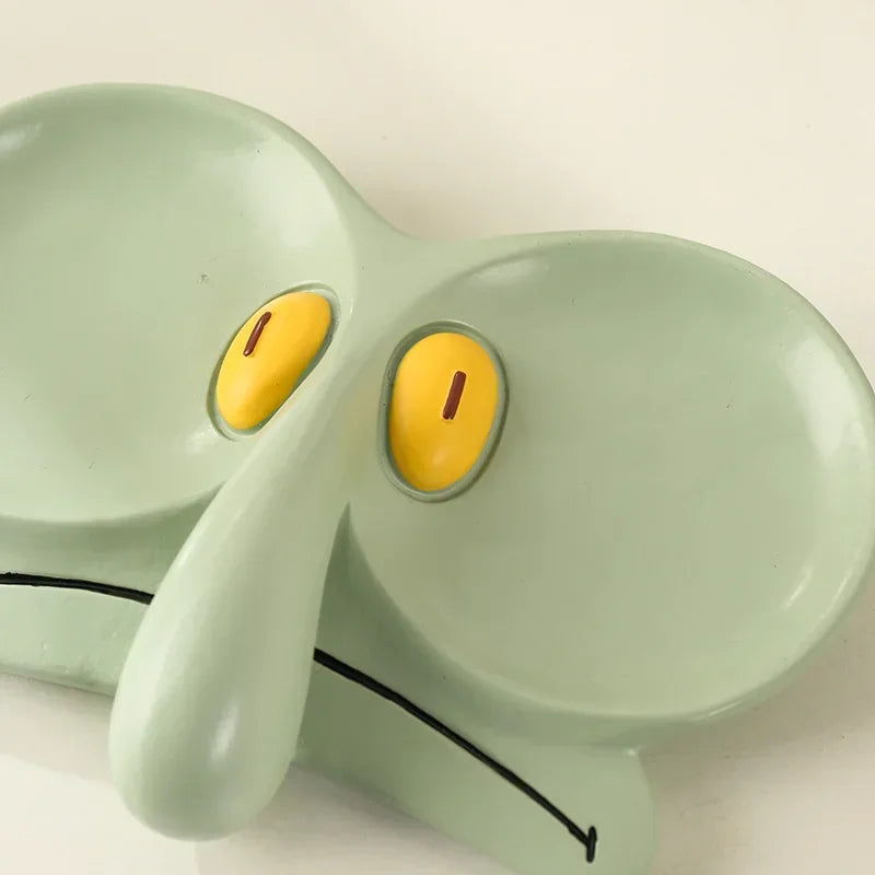 rangement bijoux lunettes cartoon personnage.spongebob squidward vert gris jaune deco erotique