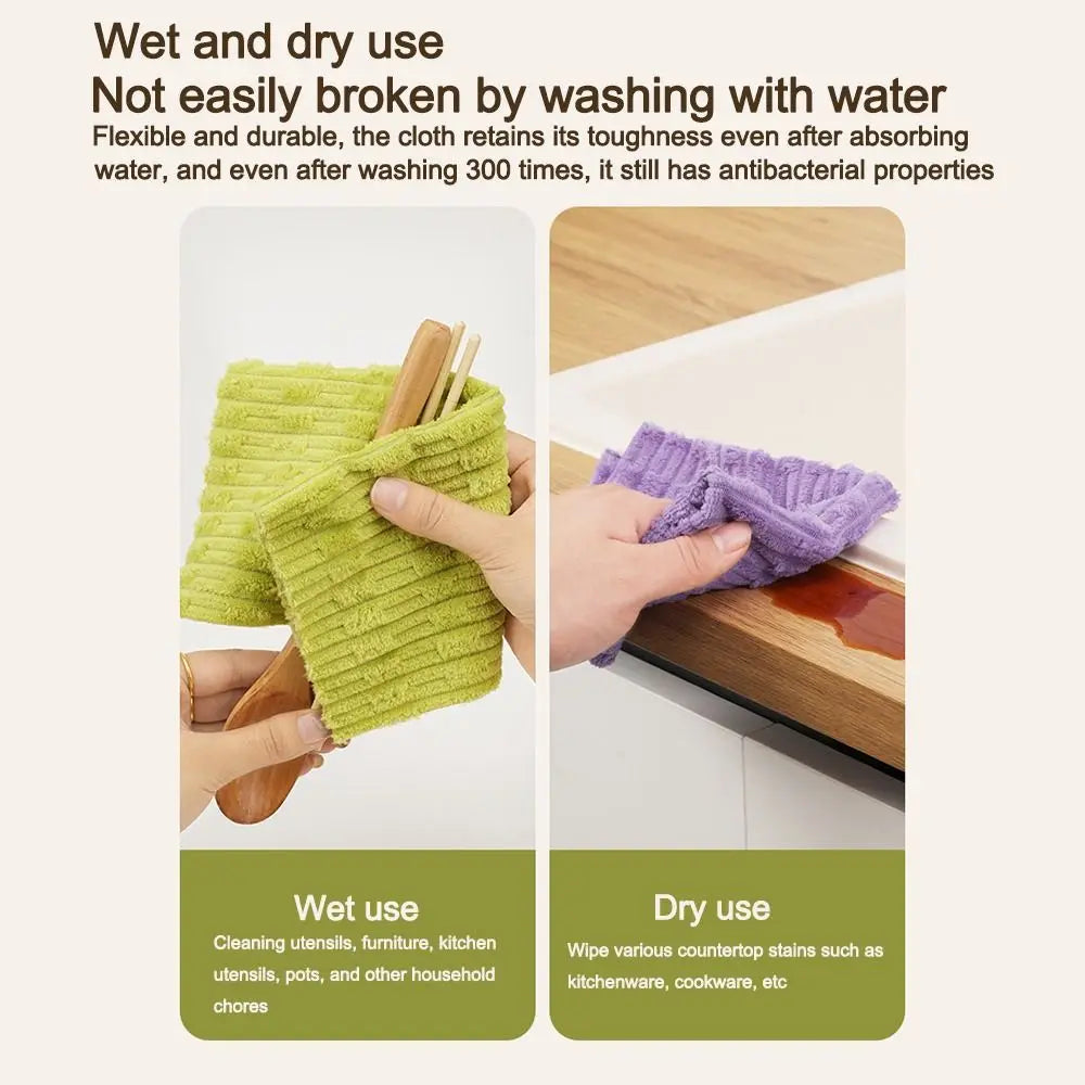 serviettes cuisine vert violet microfibre corduroy modernes pack serviettes réutilisables 25cm 25cm