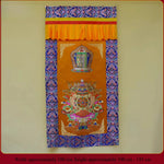 rideau porte ornements traditionnels motifs floraux artisanal couleur rouge bleu orange ethnique decoration maison
