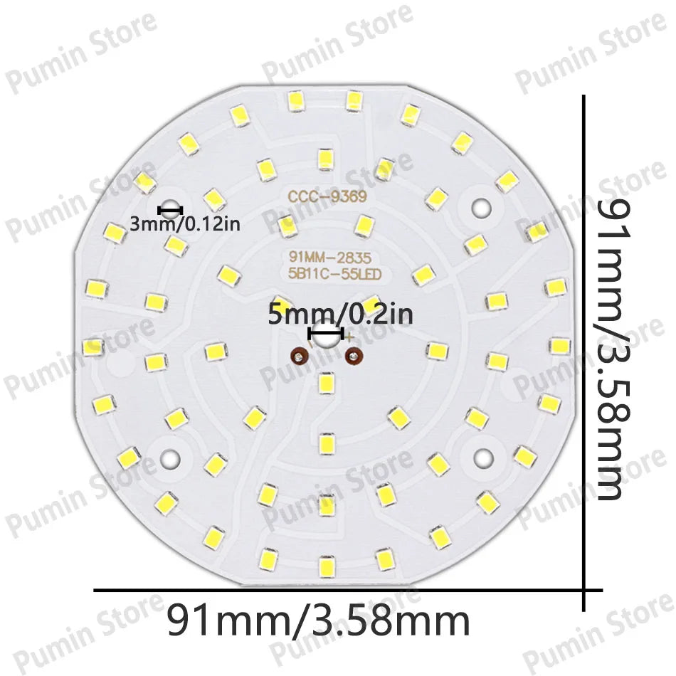 plaque led 10w blanc carrés jaunes moderne non visible 91mm 93mm