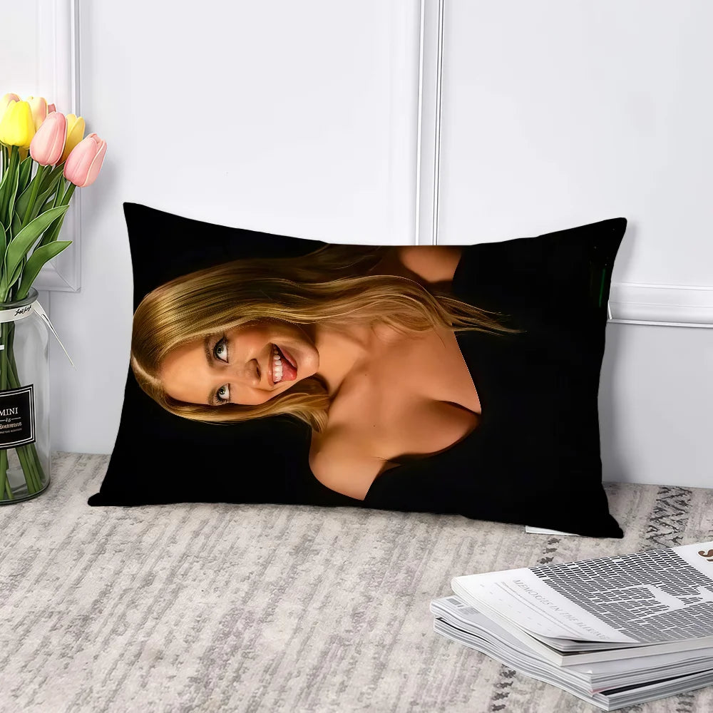housse coussin rectangulaire imprimé personnage souriant noir moderne double face polyester