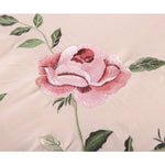 drap lit rose brodé feuilles vertes coton polyester lit adulte classique floralsetSize: 14 words