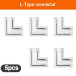 connecteurs ruban led angle droit droit broches adhésif transparent noir