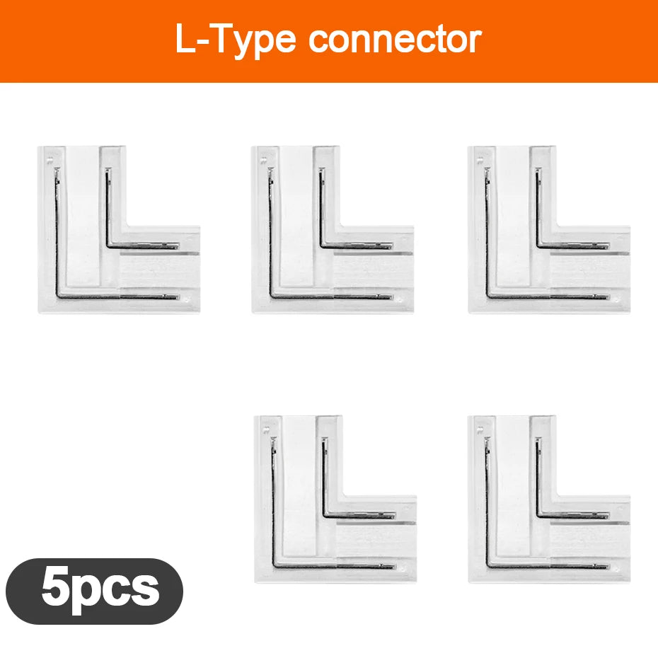 connecteurs ruban led angle droit droit broches adhésif transparent noir