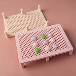 support bijoux moderne perforé blanc rose clips inclusion
