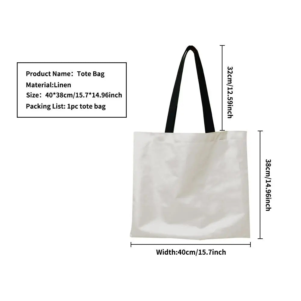 sac cabas toile motif chats noirs tasses décontracté graphique anses longues fourre tout polyestère