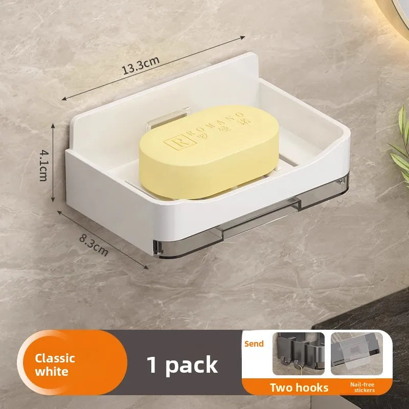 porte savon mural adhésif gris jaune orange blanc moderne fonctionnel salle bain