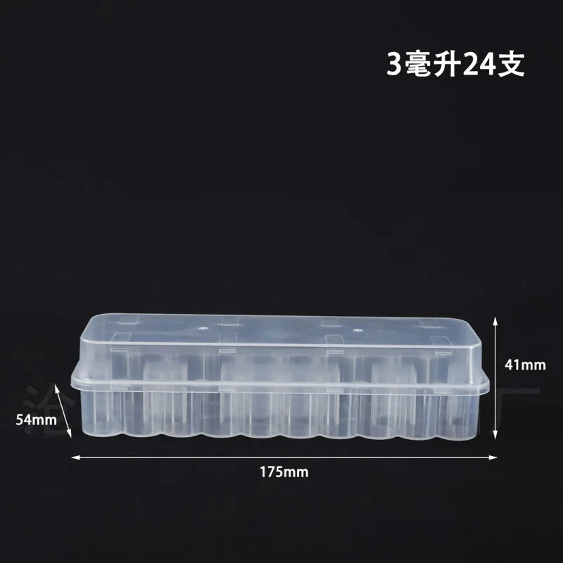 boîte rangement transparente réutilisable tubes tests 3ml pratique modernescrição