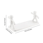 support mural blanc minimaliste figurines personnes rangement cuisine toilette adhésif respectueux environnement unique