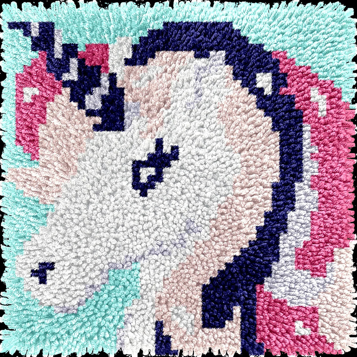 kit broderie tapis crochet laine dessin animé animaux motifs enfantin loisir créatif débutant diy