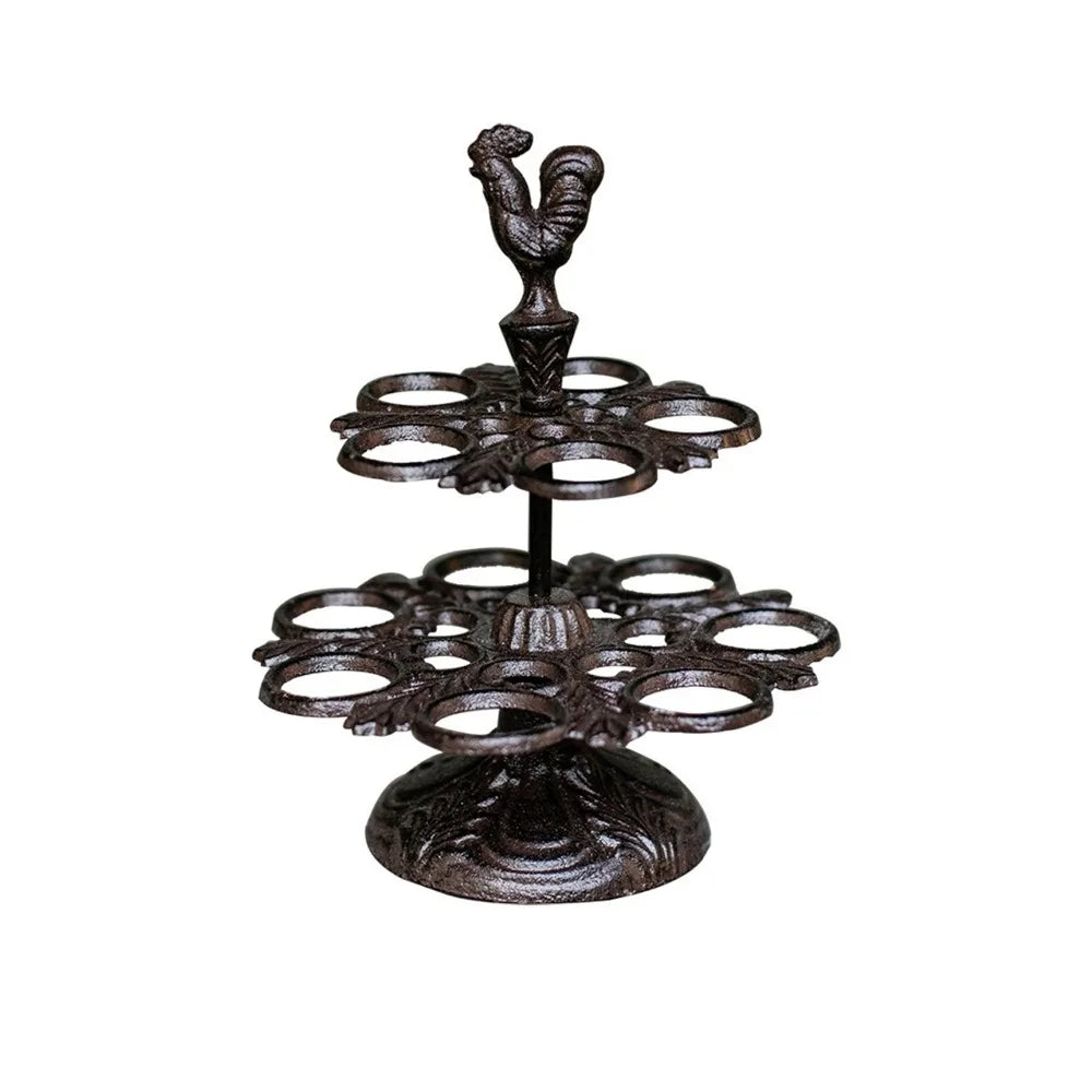 porte œufs poule 12 œufs vintage noir rangement cuisine présentoir réutilisable