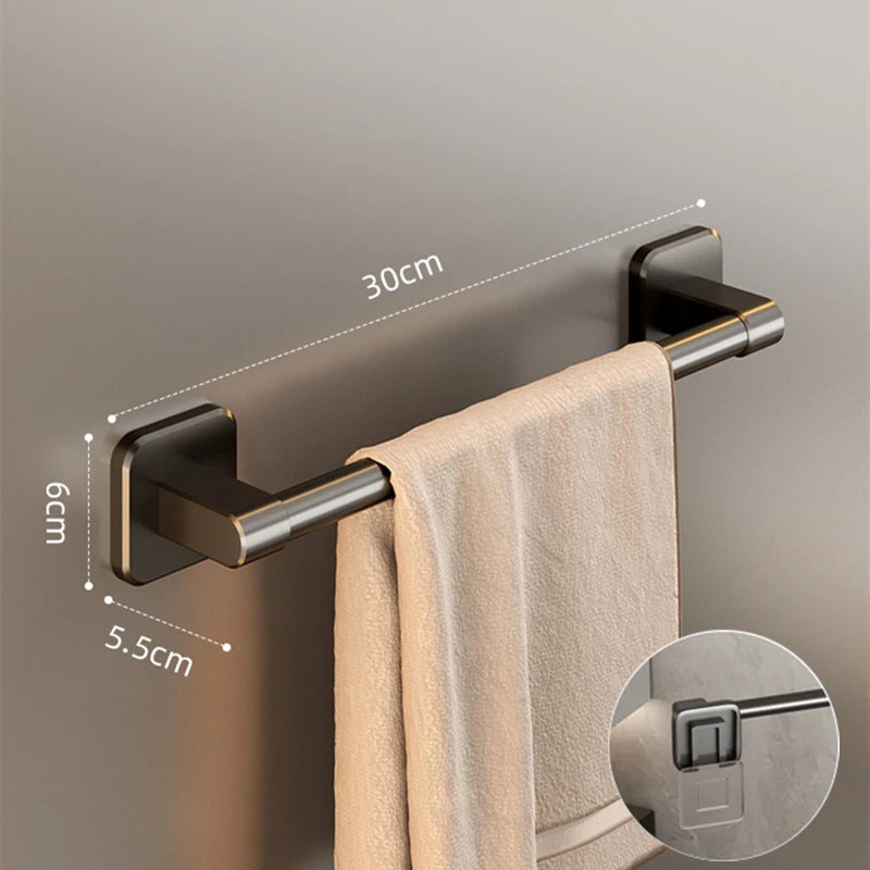 porte serviettes adhésifs muraux modernes argenté blanc gris minimaliste sans percer 30cm 40cm