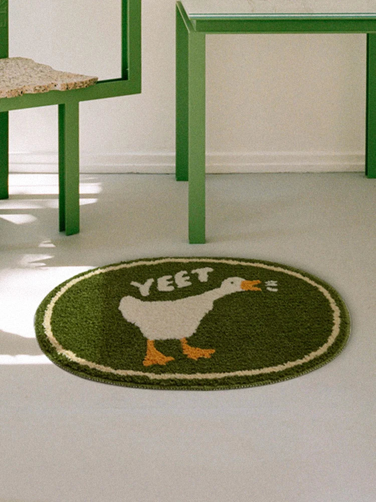 tapis vert blanc ovale canard yeet moderne antidérapant absorbant eau chambre bain vestibule doux