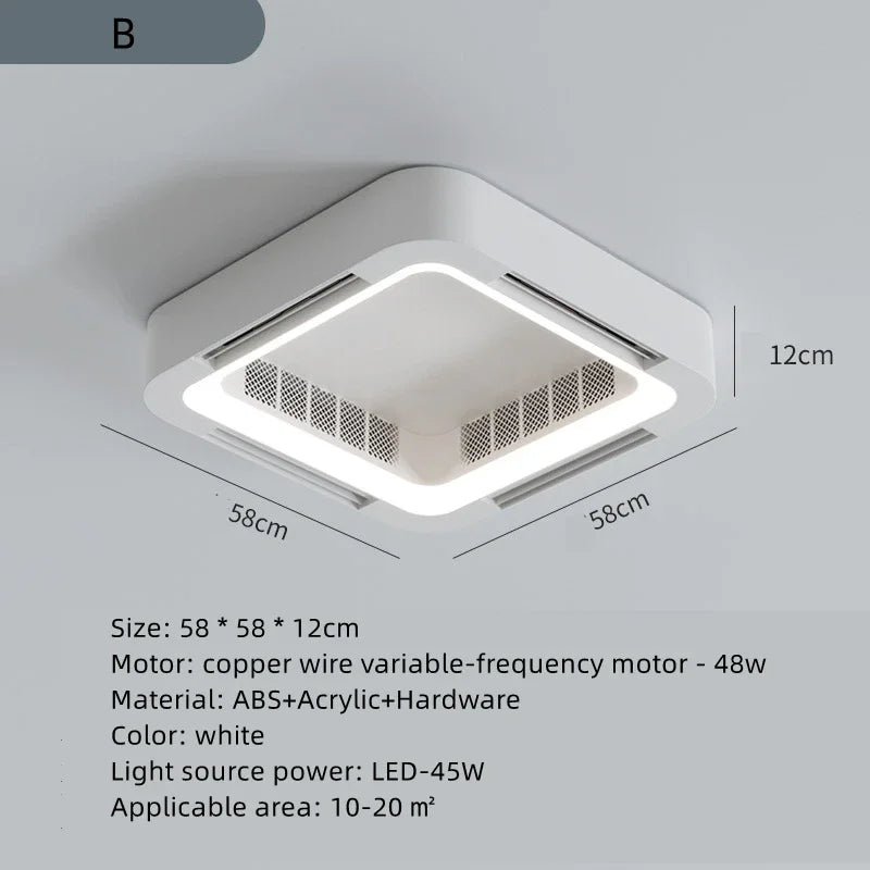 lampe moderne blanche rectangulaire sans ventilateur invisible éclairage led silencieux certification vde ul rohs