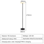 lampe solaire rechargeable 4400mAh moderne panneau solaire noir fixée base circulaire