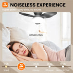 ventilateur blanc lampe intégrée moderne télécommande vitesses led reversible