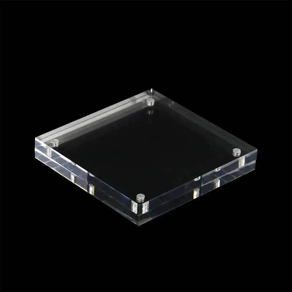 cadre photo moderne acrylique transparent 120x120mm 135x135mm 150x150mm support présentation