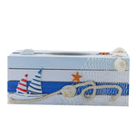 boîte mouchoirs marin bois bleu rayures coquillages bateau étoile mer décorative maison rangement