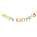 guirlande lettres happy birthday multicolore jaune bleu rose verte orange souriantes simple