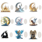 décoration figurine acrylique dragon ange fée motifs floraux orientaliste fantaisie spiritualité
