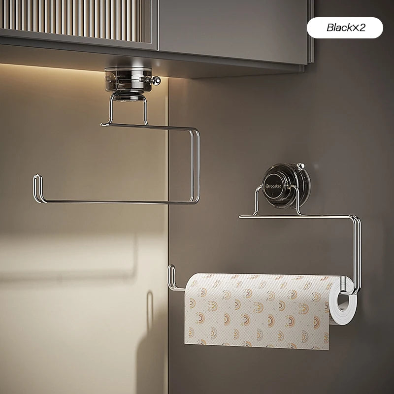 porte serviettes ventouse acier inoxydable transparent moderne crème noir géométrique cuisine rangement minimaliste