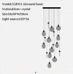 suspension lumineuse moderne cristal transparent dorées salon restaurant chambre principal