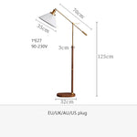lampe sol moderne or bois ampoule e27 plissée base circulaire hauteur 125cm