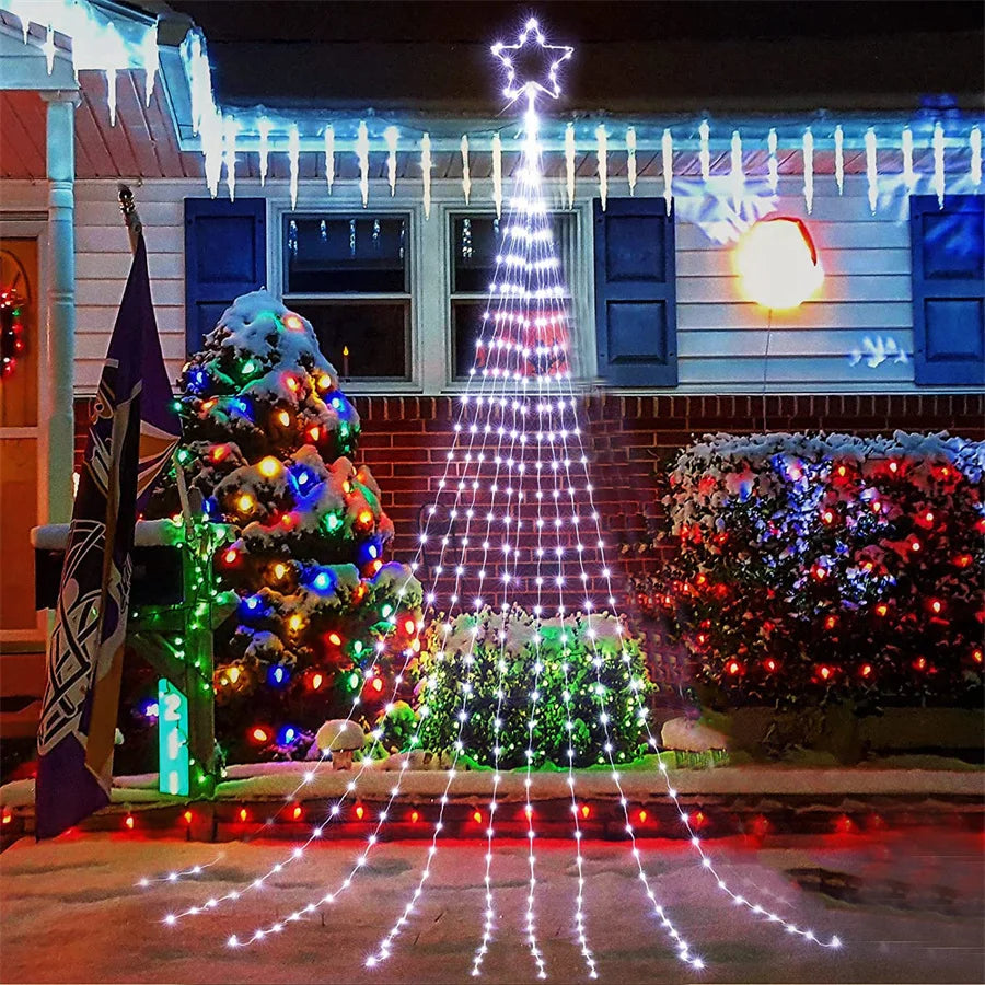 Guirlande lumineuse cascade Noël avec télécommande