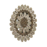 tapis bohèmes tressés motifs floraux spirales pétales naturels rustiques